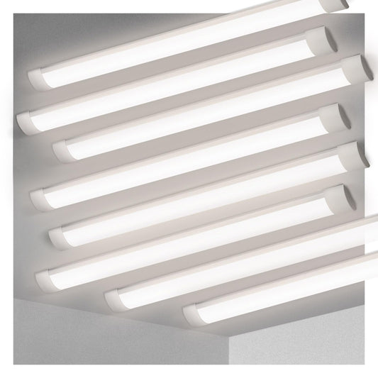 KILIPOL 2FT LED Batten Light, Ceiling Surface Mounted Slim LED Tube Lights, 20W 4000K Neutral White for Office, Shop, Garage, Home, 8 Packs