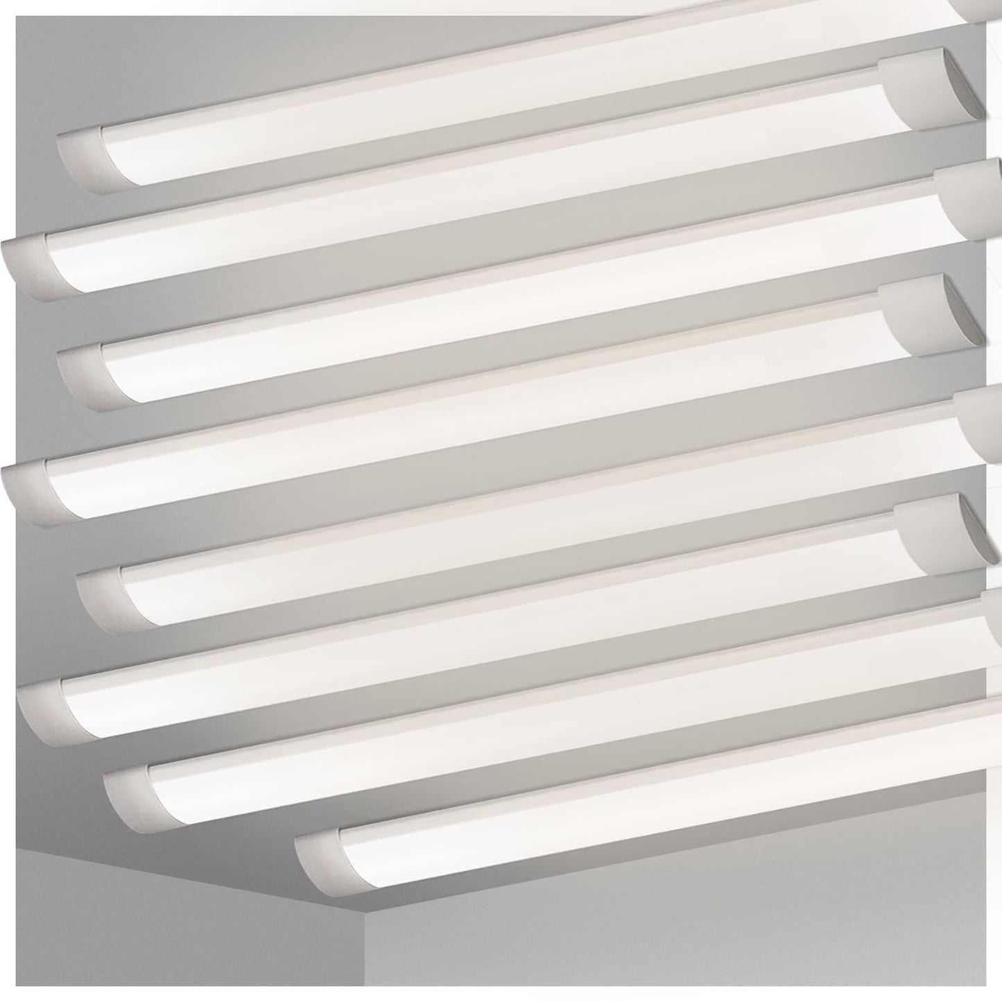 KILIPOL 2FT LED Batten Light, Ceiling Surface Mounted Slim LED Tube Lights, 20W 4000K Neutral White for Office, Shop, Garage, Home, 8 Packs