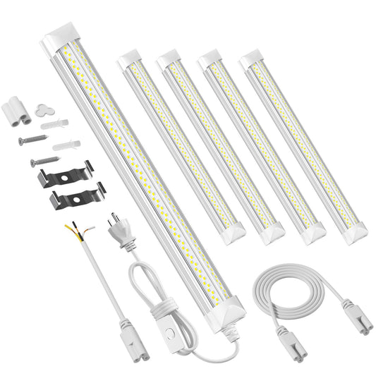 6 Pack 50w 4ft Led Shop Light, Super Bright 7500lm 5000k V Shape 4' Led Shop Lights, Linkable 4 Foot Led Shop Lights for Garage Warehouse, Supermarket, Basement, Barn, Storage Area