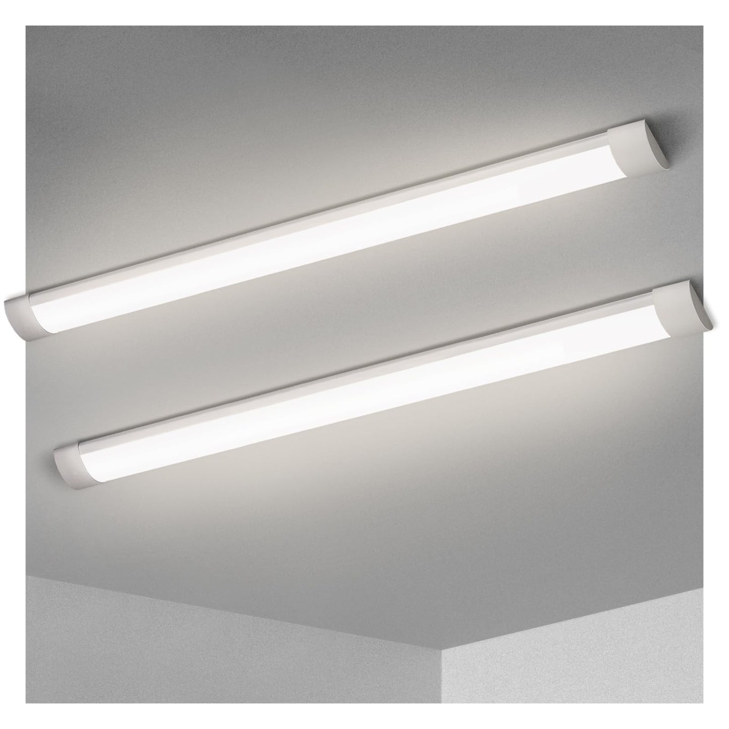 KILIPOL 2FT LED Batten Light, Ceiling Surface Mounted Slim LED Tube Lights, 20W 4000K Neutral White for Office, Shop, Garage, Home, 8 Packs