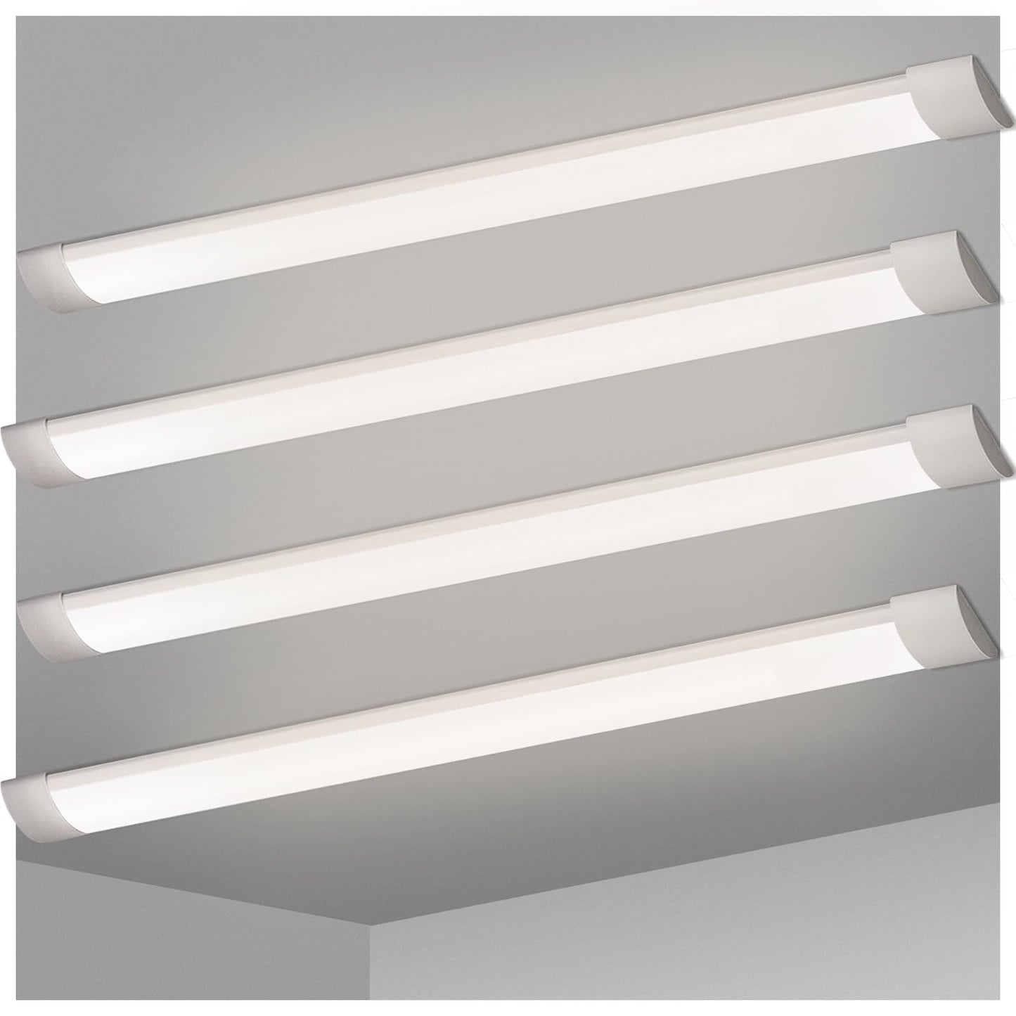 KILIPOL 2FT LED Batten Light, Ceiling Surface Mounted Slim LED Tube Lights, 20W 4000K Neutral White for Office, Shop, Garage, Home, 8 Packs