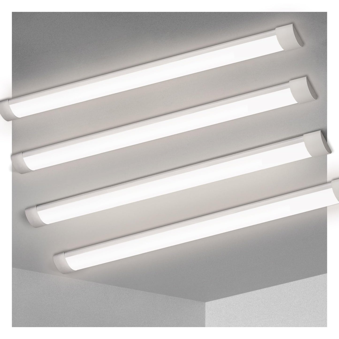 KILIPOL 2FT LED Batten Light, Ceiling Surface Mounted Slim LED Tube Lights, 20W 4000K Neutral White for Office, Shop, Garage, Home, 8 Packs