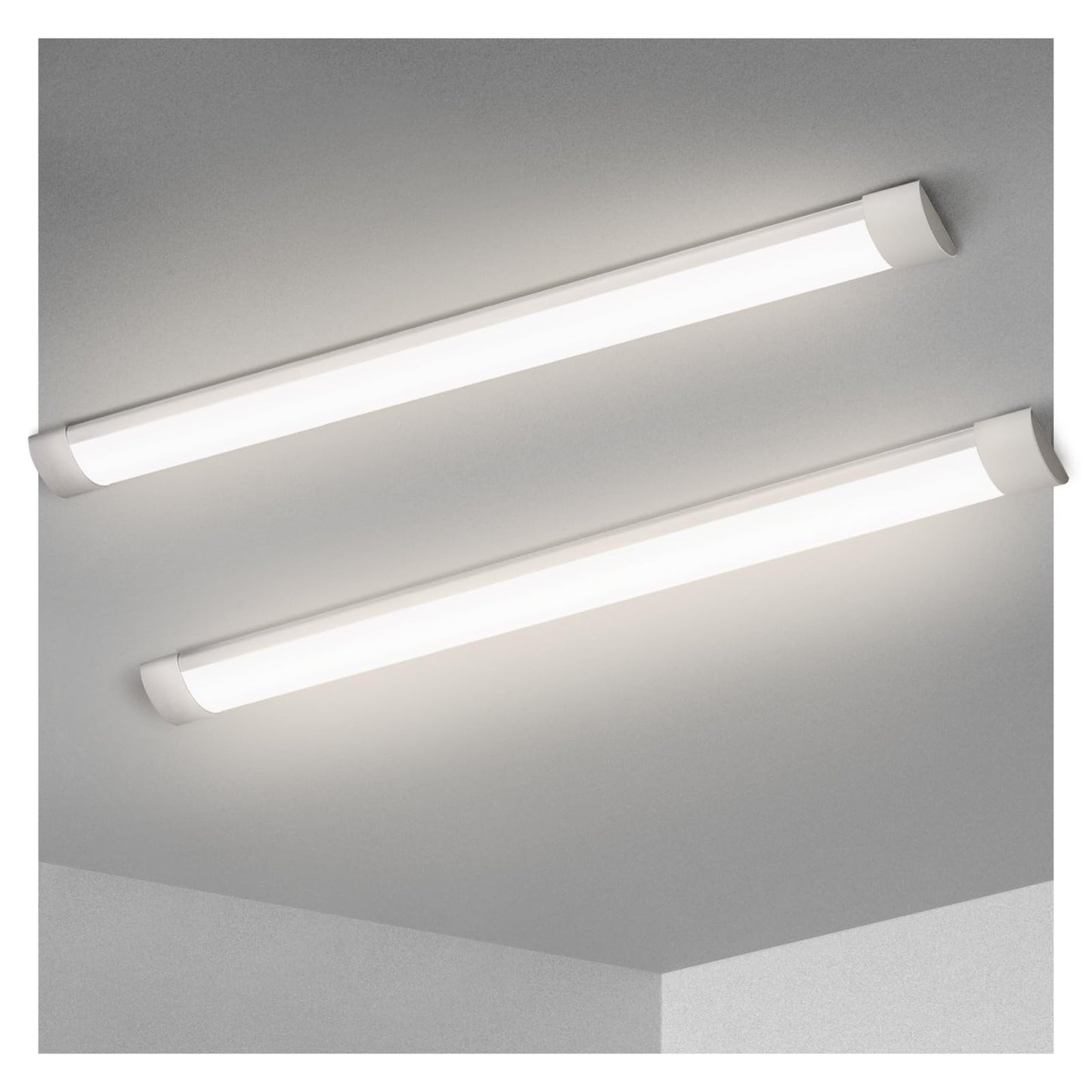 KILIPOL 2FT LED Batten Light, Ceiling Surface Mounted Slim LED Tube Lights, 20W 4000K Neutral White for Office, Shop, Garage, Home, 8 Packs