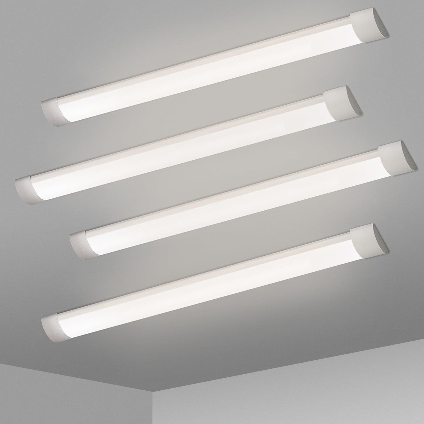 KILIPOL 2FT LED Batten Light, Ceiling Surface Mounted Slim LED Tube Lights, 20W 4000K Neutral White for Office, Shop, Garage, Home, 8 Packs